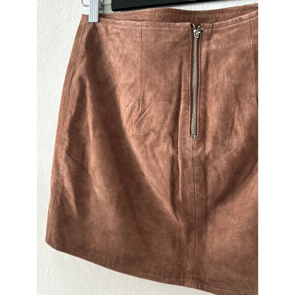 Blank NYC Brown Suede 100% Leather Mini Skirt Women's Size 28 - Picture 6 of 10